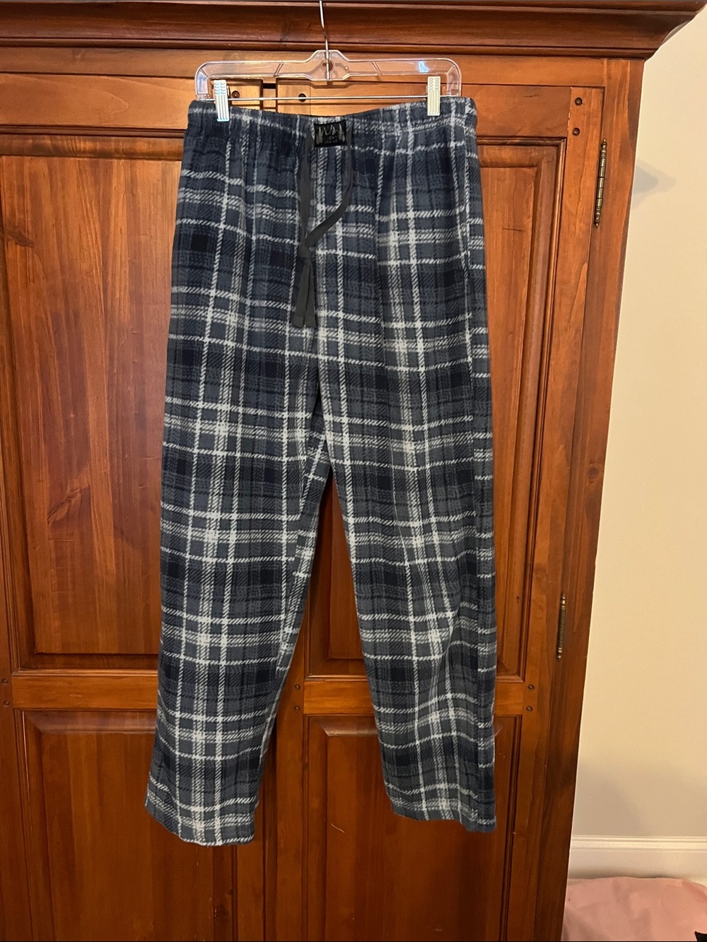 Lucky Brand Navy & White Plaid Fleece Joggers